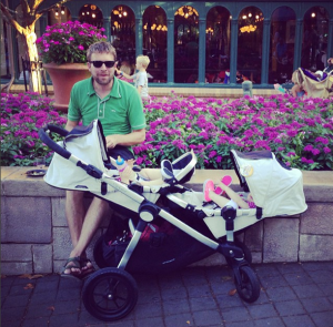Our beloved Baby Jogger City Select in nap-mode at EPCOT.
