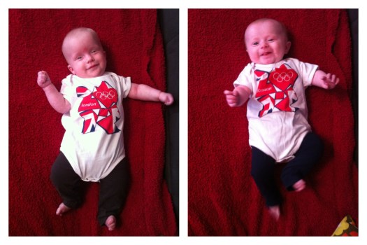 My girls rocking their 2012 London Games onesies nearly two years ago.
