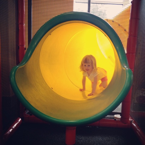 Indoor playplace fun on a rainy morning.